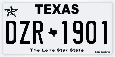 TX license plate DZR1901