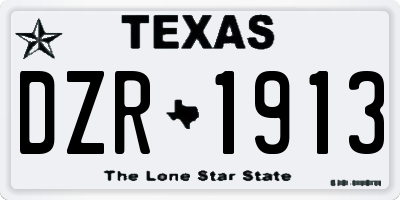 TX license plate DZR1913