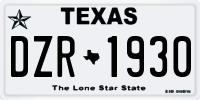 TX license plate DZR1930