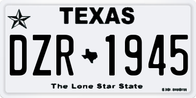 TX license plate DZR1945