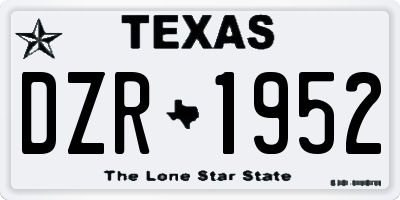 TX license plate DZR1952