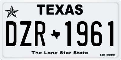 TX license plate DZR1961