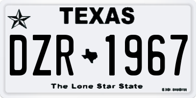 TX license plate DZR1967