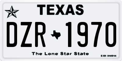 TX license plate DZR1970