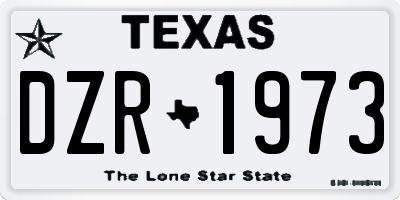 TX license plate DZR1973