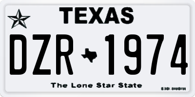 TX license plate DZR1974
