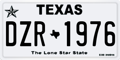 TX license plate DZR1976