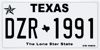 TX license plate DZR1991