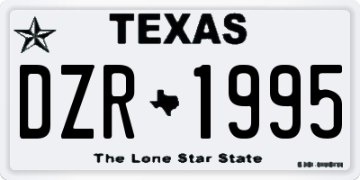 TX license plate DZR1995