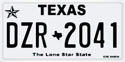 TX license plate DZR2041