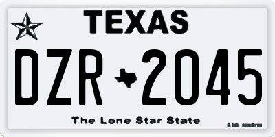 TX license plate DZR2045