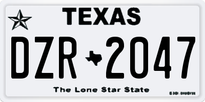 TX license plate DZR2047