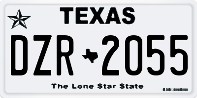 TX license plate DZR2055