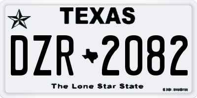 TX license plate DZR2082