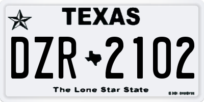 TX license plate DZR2102