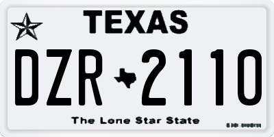 TX license plate DZR2110
