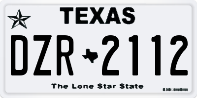 TX license plate DZR2112