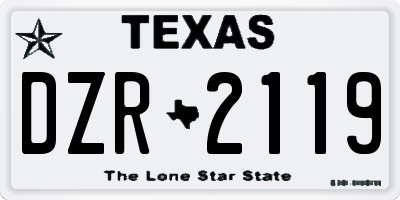 TX license plate DZR2119