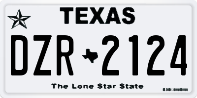 TX license plate DZR2124