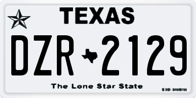 TX license plate DZR2129