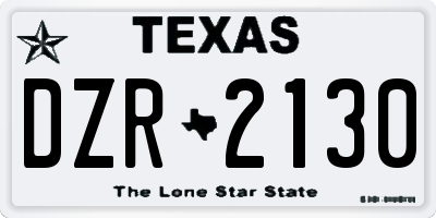 TX license plate DZR2130