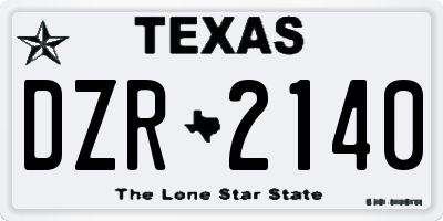 TX license plate DZR2140