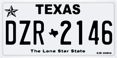 TX license plate DZR2146