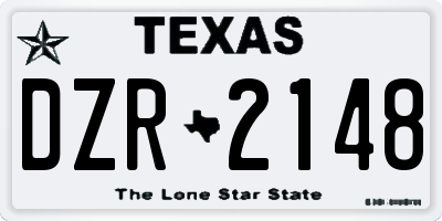 TX license plate DZR2148