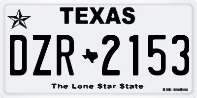 TX license plate DZR2153