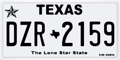 TX license plate DZR2159