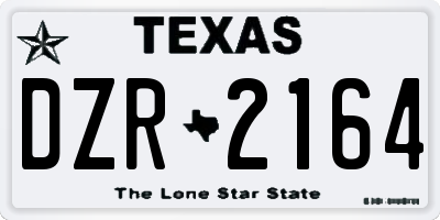 TX license plate DZR2164