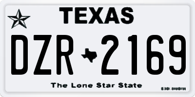 TX license plate DZR2169
