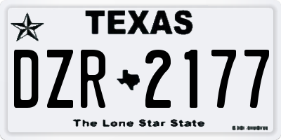 TX license plate DZR2177