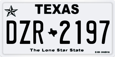 TX license plate DZR2197