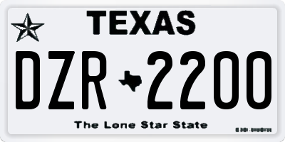 TX license plate DZR2200