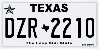 TX license plate DZR2210