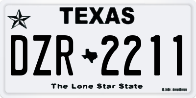 TX license plate DZR2211