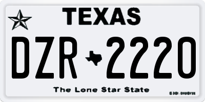 TX license plate DZR2220
