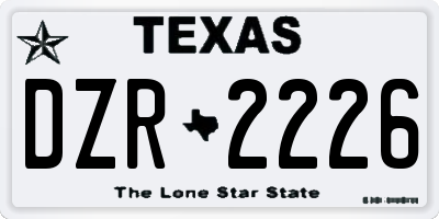 TX license plate DZR2226