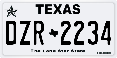 TX license plate DZR2234