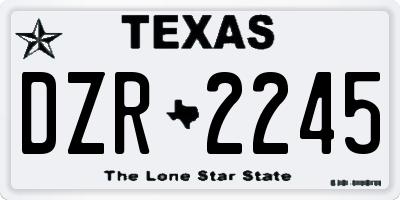TX license plate DZR2245