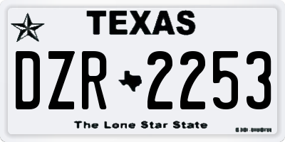 TX license plate DZR2253