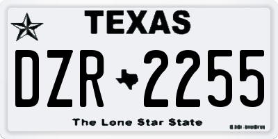 TX license plate DZR2255