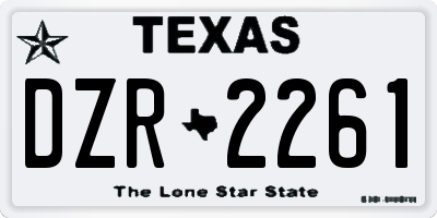 TX license plate DZR2261