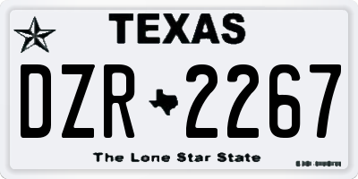 TX license plate DZR2267