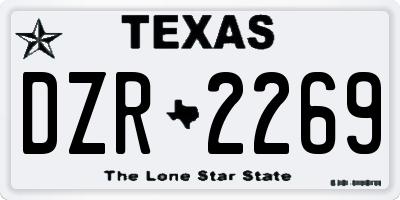 TX license plate DZR2269