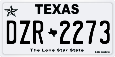 TX license plate DZR2273