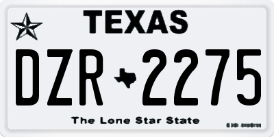 TX license plate DZR2275