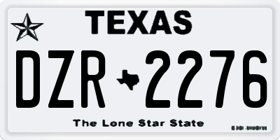 TX license plate DZR2276
