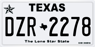TX license plate DZR2278